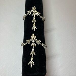 Vintage Stud Silver Crystal Earrings. Statement